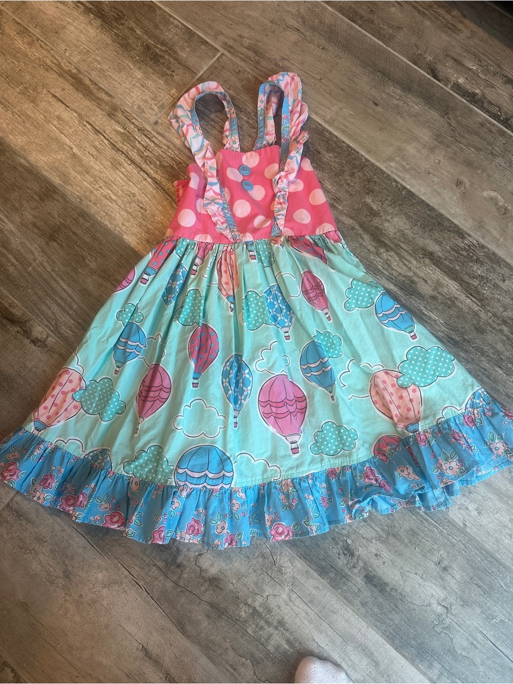 Eleanor Rose Pink and Aqua Hot Air Balloon Dress